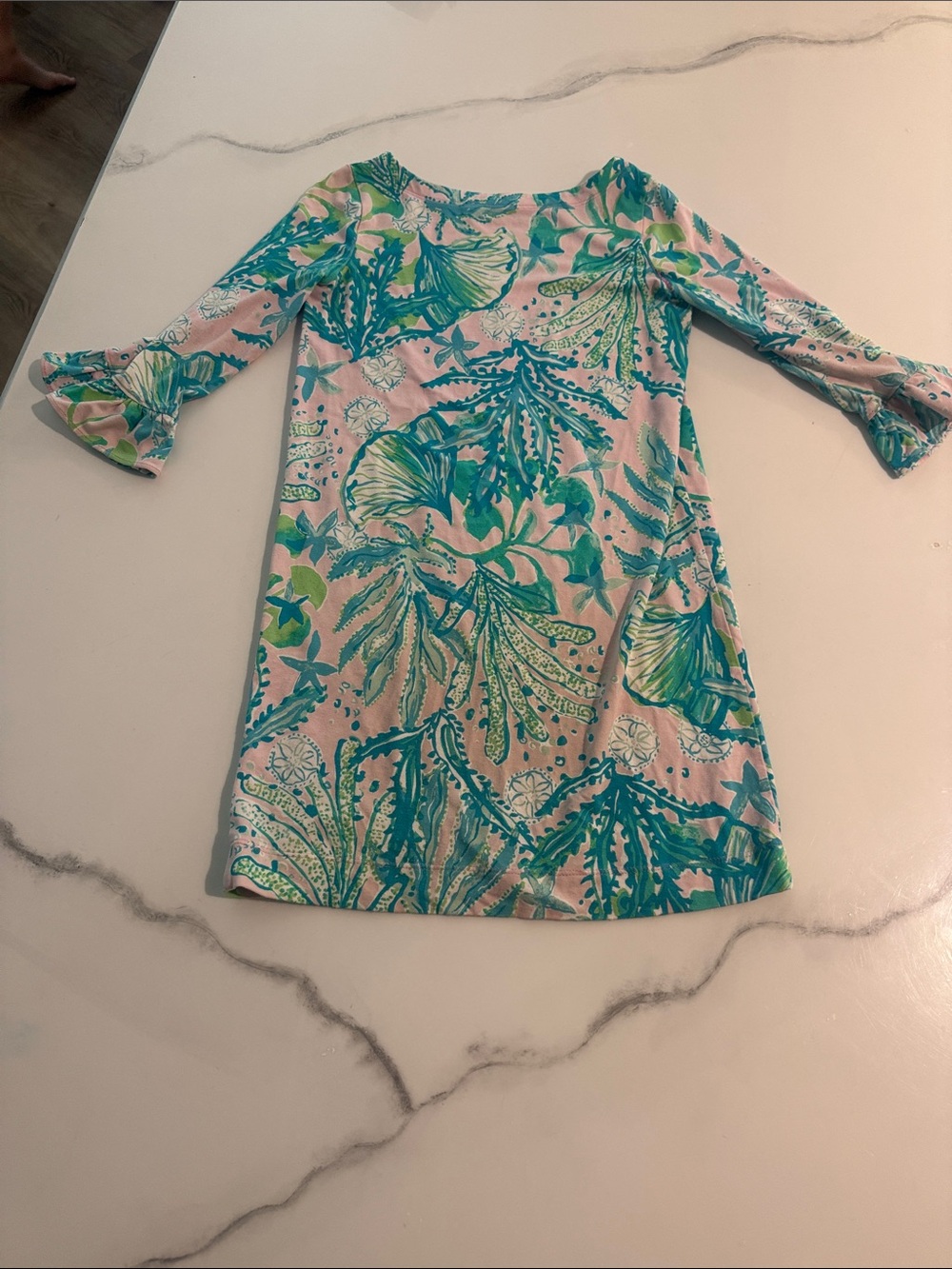 Lilly Pulitzer Sophie Girls Dress. Size Medium Ruffle Mandevilla Resort wear